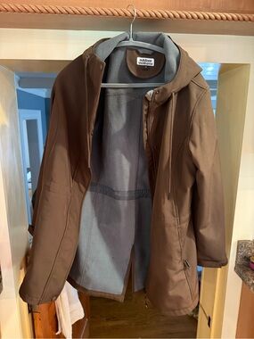 Women’s Brown Hooded Softshell Jacket